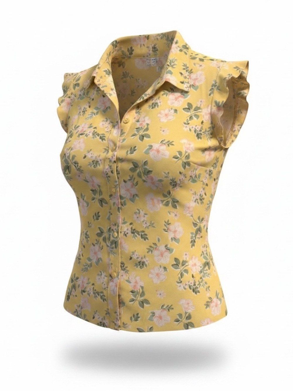 Women 2-pack Elle Pink and Yellow Floral Blouses Lightweight Summer Tops Small - Picture 6 of 8